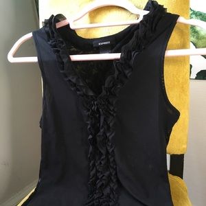 **SOLD** Express Lace-Back Black Sleeveless Blouse